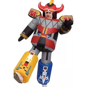 Megazord Inflatable Costume Adult Power Rangers Blow Up Robot Cosplay Halloween